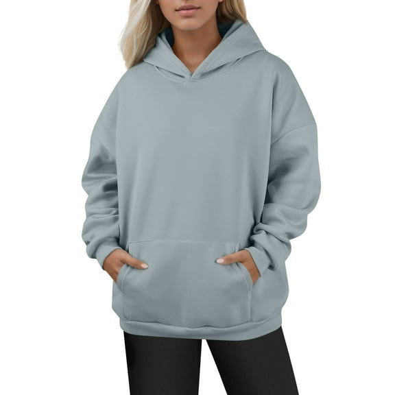 Topvent Women's Fashion Daily Versatile Casual Crewneck Sweatshirts Long Sleeve Solid Color Top Sweatshirts