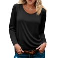 thumbnail image 1 of kytmyeq Women's Fashionable And Casual O Neck Long Sleeve T Shirt Top Basic V Neck Regular Top, 1 of 4