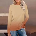 thumbnail image 1 of Topvent Women's Long Sleeve Round Neck Gradient Print Shirt Basic T-shirt Casual Autumn Tops, 1 of 5