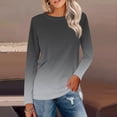 thumbnail image 1 of Topvent Women's Long Sleeve Round Neck Gradient Print Shirt Basic T-shirt Casual Autumn Tops, 1 of 5