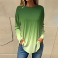 thumbnail image 1 of kytmyeq Women's Loose Round Neck Gradient Print Long Sleeve T-Shirt Top Pullover, 1 of 6