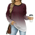 thumbnail image 1 of Topvent Women's Sweatshirts Prints Trendy Crewneck Long Sleeve Shirts Color Block Pullover Tops Comfy, 1 of 7