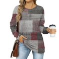 thumbnail image 1 of kytmyeq Women's Sweatshirts Prints Trendy Crewneck Long Sleeve Shirts Color Block Pullover Tops Comfy, 1 of 7