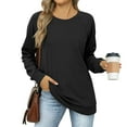 thumbnail image 1 of kytmyeq Women's Sweatshirts Trendy Crewneck Long Sleeve Shirts Color Block Pullover Tops Comfy, 1 of 6