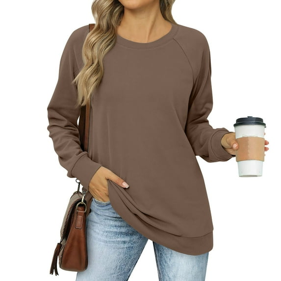 kytmyeq Women's Sweatshirts Trendy Crewneck Long Sleeve Shirts Color Block Pullover Tops Comfy