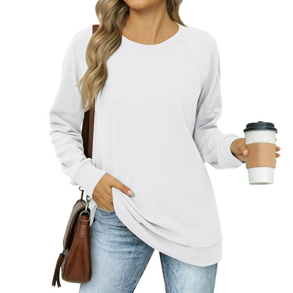 kytmyeq Women's Sweatshirts Trendy Crewneck Long Sleeve Shirts Color Block Pullover Tops Comfy