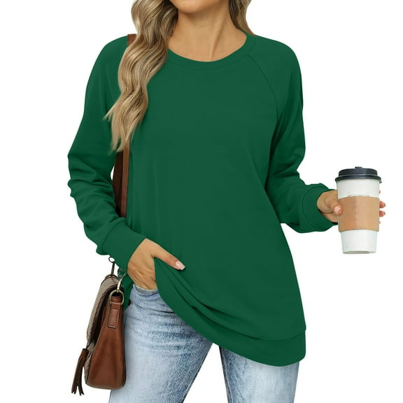 kytmyeq Women's Sweatshirts Trendy Crewneck Long Sleeve Shirts Color Block Pullover Tops Comfy