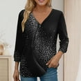 thumbnail image 1 of kytmyeq Women's V-neck Button Top, Women's Quarter Sleeved Top, Casual Daily Top, Fashionable Shirt Top, T-shirt Pullover, 1 of 6