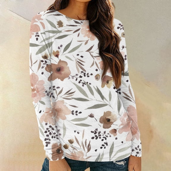 kytmyeq Womens Long Sleeve Round Neck Shirts Basic Tee Casual Top Fall Trendy Tunic Outfits Fitted T Shirts