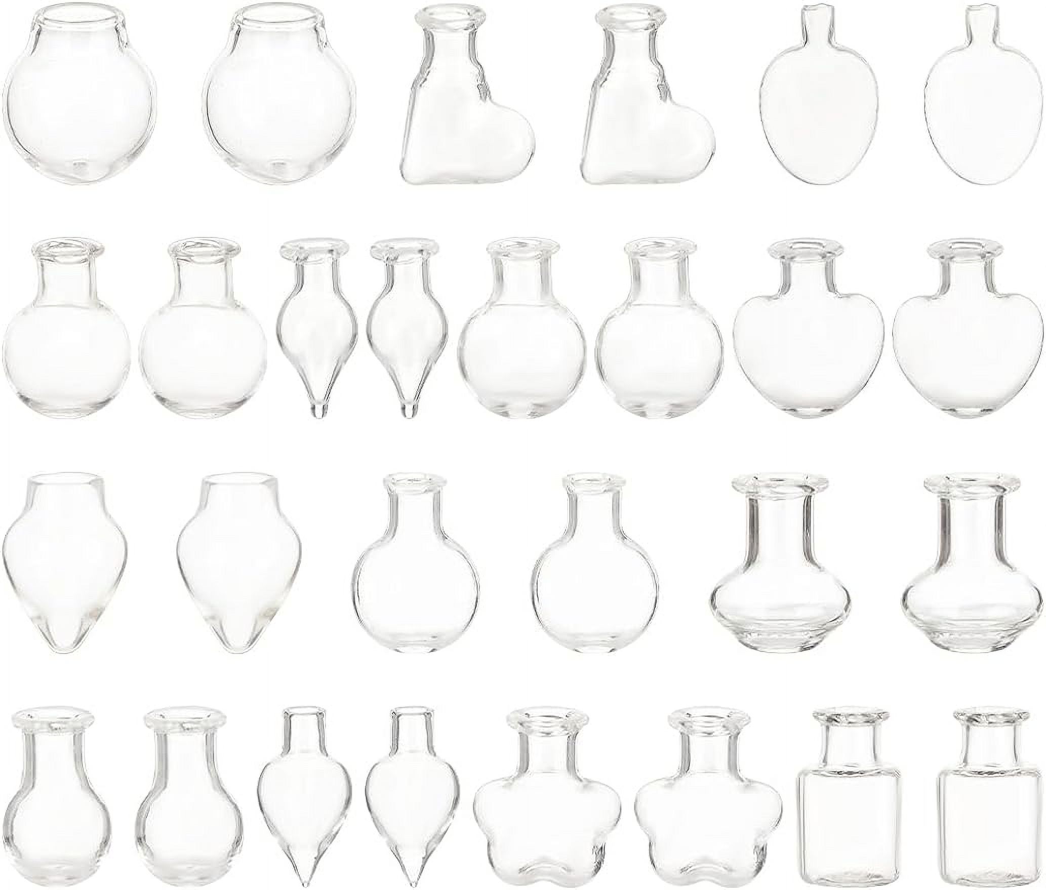 l 28PCS Mini Empty Clear Glass Globe Bottle 14 Style Handmade Blown