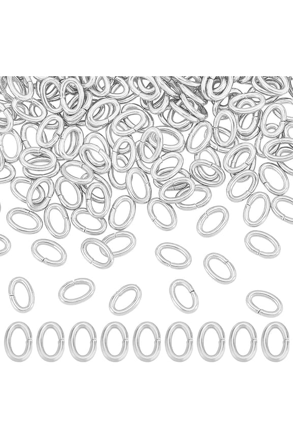 l 400pcs Stainless Steel Open Rings 4x6mm 18 Guage/1mm Oval Jump Rings Jewelry Findings for Earring Bracelet Necklace DIY