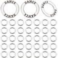 thumbnail image 1 of l 50pcs Antique Silver Circle Charms 18.5mm Dance Stamped Pendants Round Circle Dance Charms Tibetan Style Metal Pendants for DIY Crafts Necklace Bracelet Keychains Jewelry Making, 1 of 6