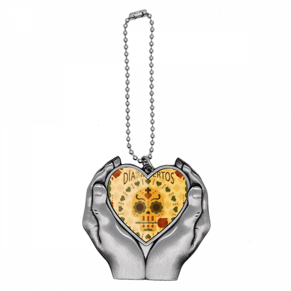 l Rose The Day Of The Dead Mexico Car Keychain Heart Pendant Ornament Charm