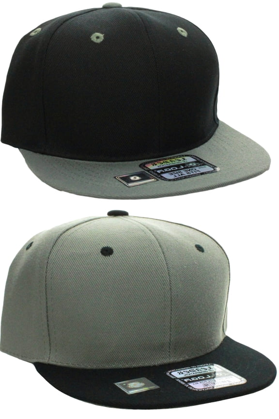 plain flat bill visor blank snapback hat cap with adjustable snaps