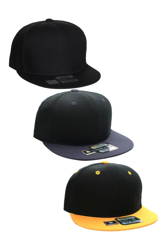 plain flat bill visor blank snapback hat cap with adjustable snaps
