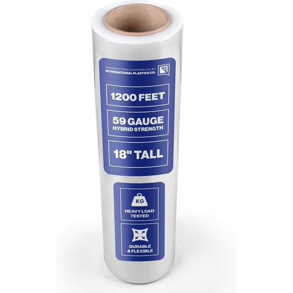 l1 18" Plastic Stretch Film Wrap 1200 feet 500% Stretch Ability