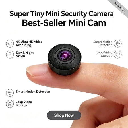 l10 Only 0.9 inch Hidden Camera with Audio/Video Mini Small Spy Cameras Home Indoor Use Cam Night Vision Motion Detection Baby Monitor Wireless Outdoor Nanny WiFi espias ocultas Security Secret