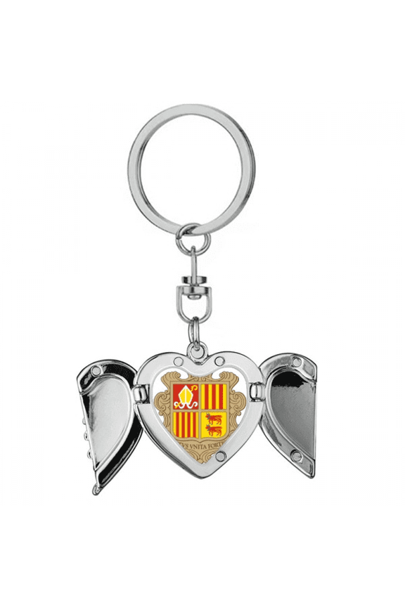 la vella national emblem heart angel wing key chain holder