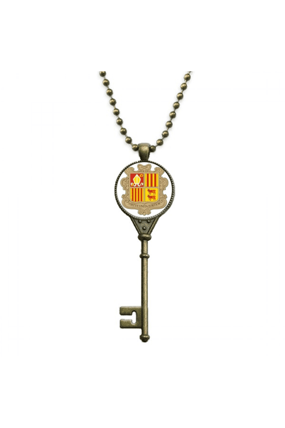 la vella national emblem key necklace pendant tray embellished chain
