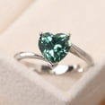 thumbnail image 1 of lab Delicate green sapphire proposal ring, heart cut 2.6 carat engagement ring, Valentine's gifts, 1 of 4