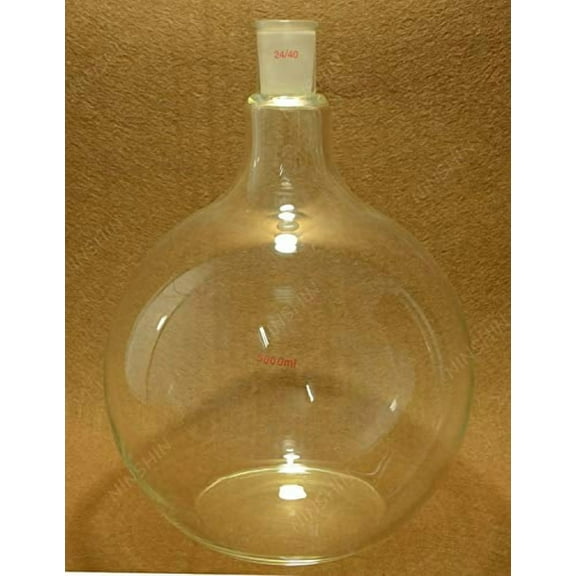 lab Glass,Flat Bottom Glass Flask,5000ml,24/40,Sigle Neck,One Neck,5 Litre,Boiling Bottle