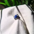 thumbnail image 1 of lab created Blue Star Sapphire Gemstone 925 Silver Engagement Ring for Gift, 1 of 2