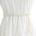 thumbnail image 1 of labakihah belt women hook adjustment pearl waist chain decorative dress waist small fragrance thin belt sweet chain gold one size, 1 of 9