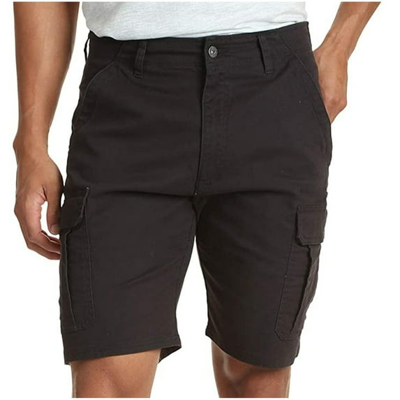 labakihah cargo shorts for men fashion men's pocket zipper resilience leisure time tooling shorts pants black
