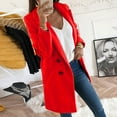 thumbnail image 1 of labakihah coats for women woman long wool coat elegant blend coats slim female long coat outerwear jacket red l, 1 of 5