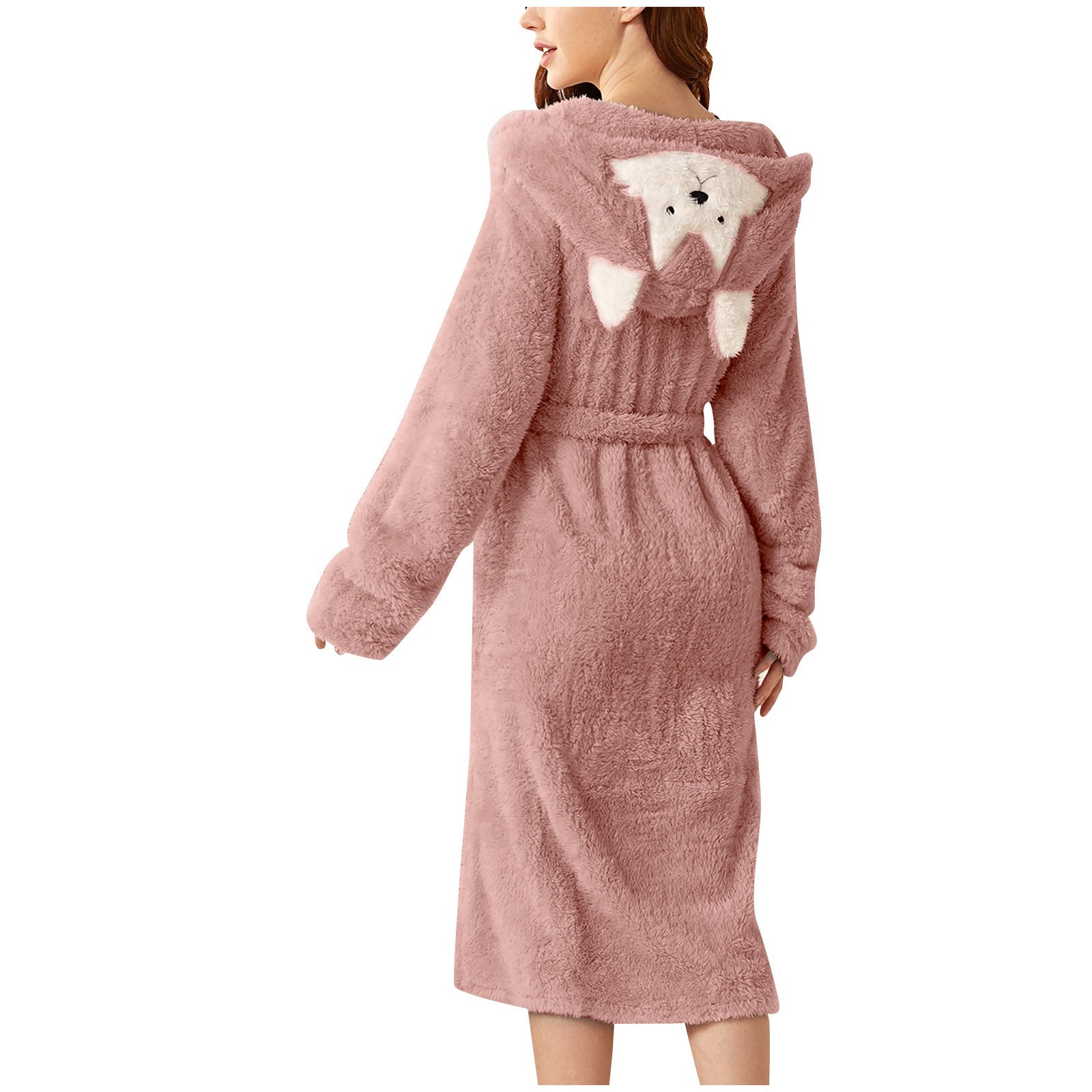 labakihah flannel nightgowns for women women's double pocket 3d ear