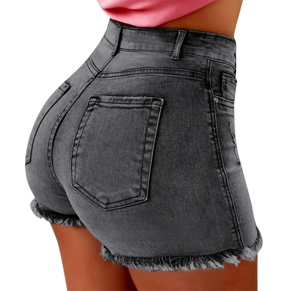 labakihah shorts for women new women summer short jeans denim female pockets wash denim shorts grey