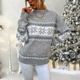 thumbnail image 1 of labakihah sweaters for women women's christmas snowflake sweater turtleneck vintage holiday knit sweater pullover grey s, 1 of 9