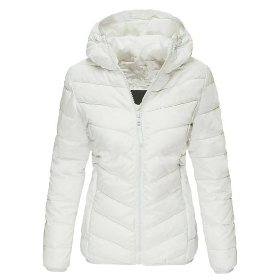 labakihah winter coats for women women's winter jacket quilted jacket hooded cotton coat long sleeve jackets outwear white
