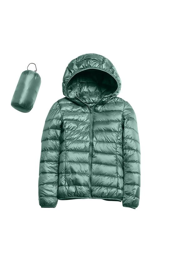 Clearance! winter coats for women women warm waterproof lightweight jacket hooded windproof winter coat with recycled insulation winter slim short hooded warm white down coat outerwear mint green