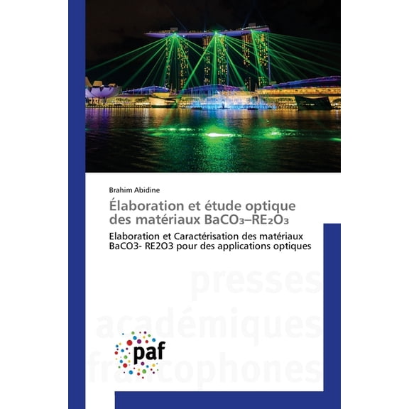 laboration et tude optique des matriaux BaCO-REO, (Paperback)
