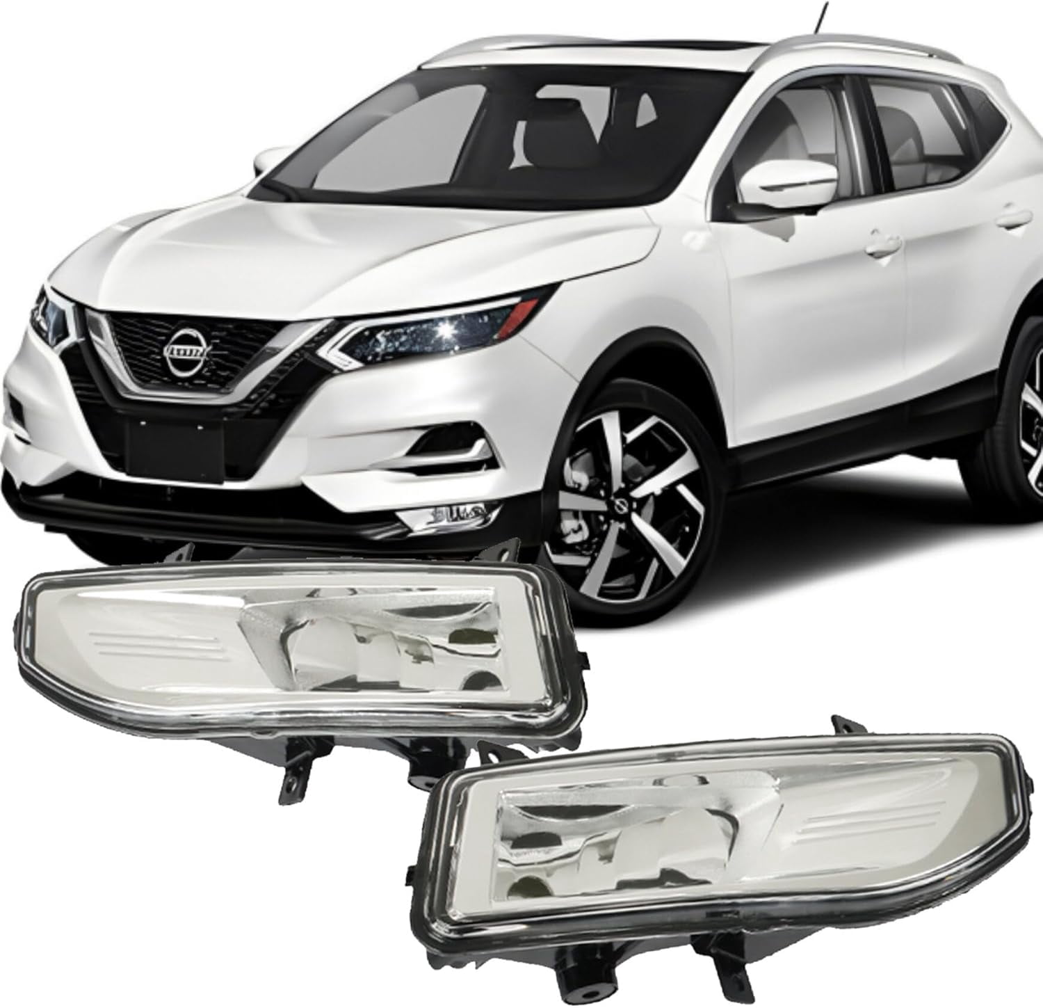 labwork 1 Pair Left and Right Side Front Bumper Fog Lights Assembly Replacement for Nissan Rogue Sport 2020-2022 26155-8995A, 26150-8995A