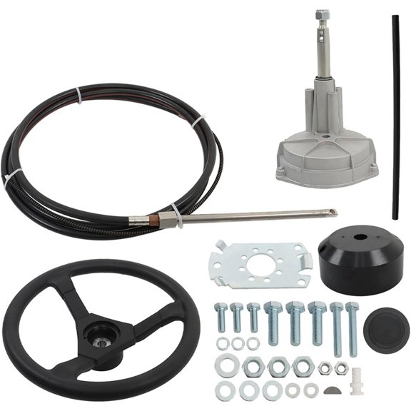labwork 12 Feet Boat Rotary Steering System Outboard Kit Replacement for Yachts Fishing Boats