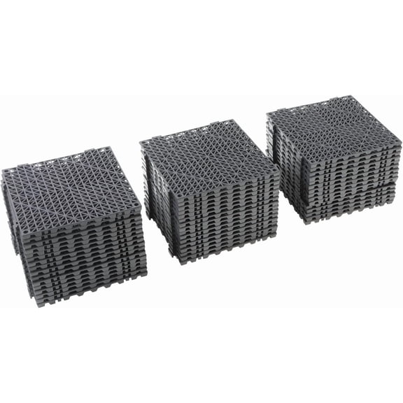 labwork 12Inch * 12Inch PVC Floor Tiles, 50 Interlocking Tiles with Drainage Holes, Suitable for Lavatory and Swimming Pools