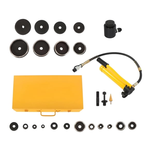 labwork 15-Ton Hydraulic Knockout Punch Kit, Heavy Duty Punch Driver 1/2" to 4" Professional Hole Cutter Tool for Electrical Panels, Metal Framing
