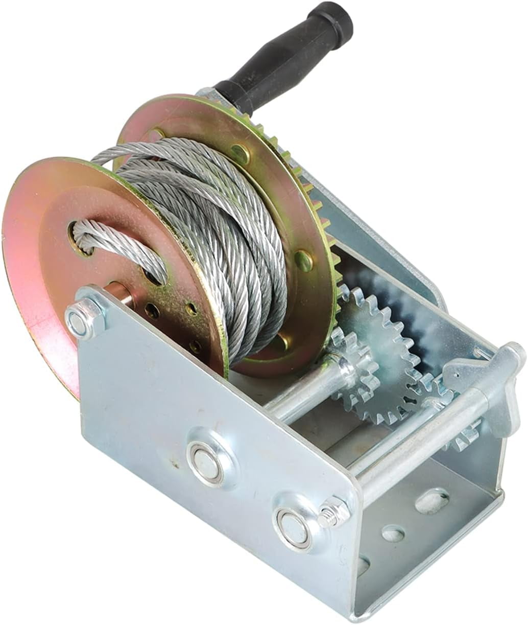 labwork 1Pcs Hand Winch 3500LBS Boat Winch Cable Crank Winch Heavy Duty