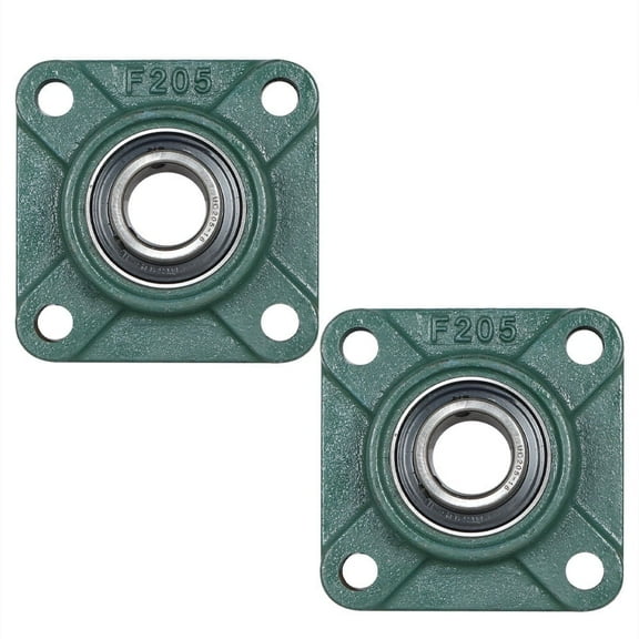 labwork 2 Pack UCF205-16 Solid Base Pillow Block Flange Bearing 1" Bore 4 Bolt Cast Iron
