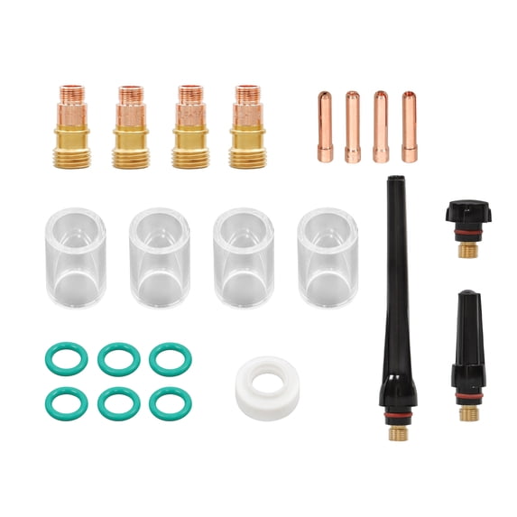 labwork 22Pcs TIG Welding Torch Kit - Stubby Gas Lens and 10 Cups for WP-17/18/26 - Includes Collets, Nozzles, O-Rings - Compatible with WP-17/18/26