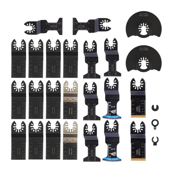 labwork 27 PCS Titanium Coated Oscillating Multitool Blades Metal Wood Cutting, 1-3/8'', 1-3/4", 3-1/2" Universal Japanese Teeth Oscillating Saw Blades Multi-Tool Blade Kits