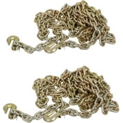 labwork 2Pcs 3/8 Chain x 20ft Transport Chain G70 Binder Chain with Grab Hooks for Load Tie-Down Fixed Cargo Flatbed Truck Trailer Chain