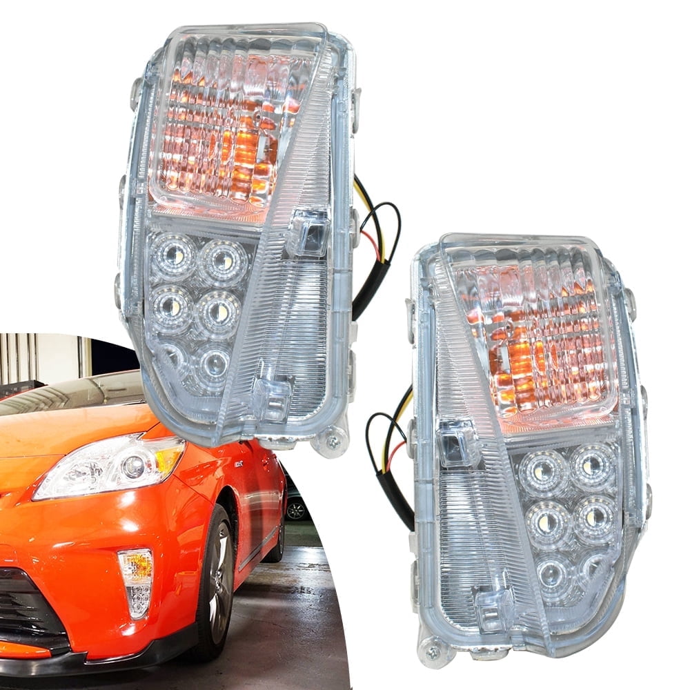 labwork 2Pcs DRL LED Fog Lights Assembly Replacement for 2010-2015 Toyota Prius Clear Lens Left+Right Side