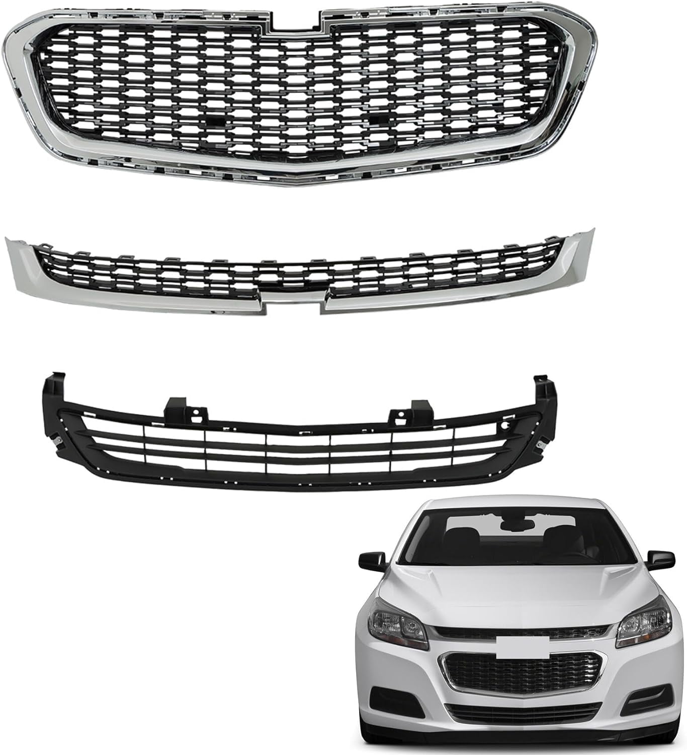 PIT66 Front Upper Grille - Replacement For 2011-2013 Hyundai Sonata Sedan