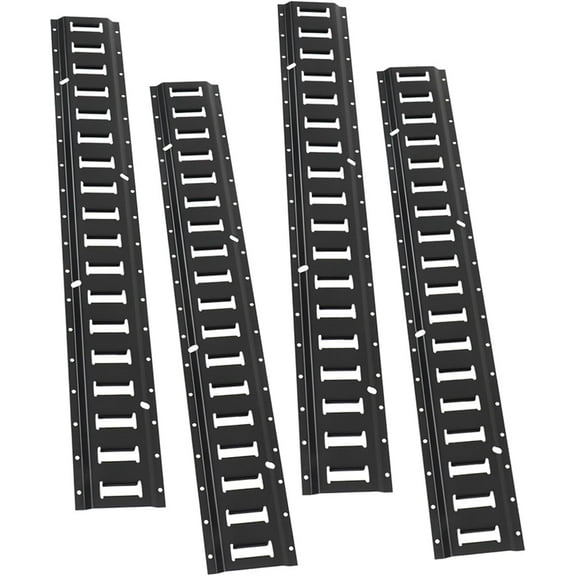 labwork 4 PCS Powder Coated Black E Track Tie Down Rail Kit 3 Foot Heavy Loads Up to 2000 lbs for Garages Vans Trailers Motorcycle Tie Downs ATV Mountings