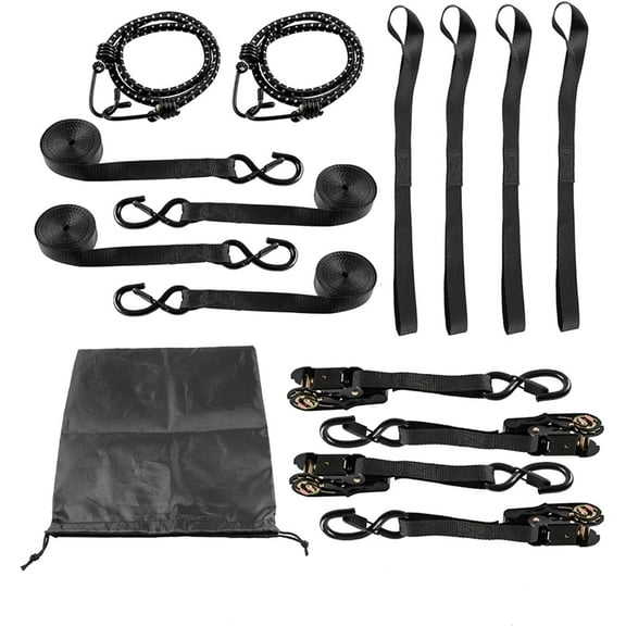 labwork 4 PCS Ratchet Straps Heavy Duty Ratchet Tie Down Straps with Safety Lock S Hooks Cargo Straps for Moving Appliances Motorcycle Soft Loop Tie Down Straps 15 FT 2200 lbs Break Strength