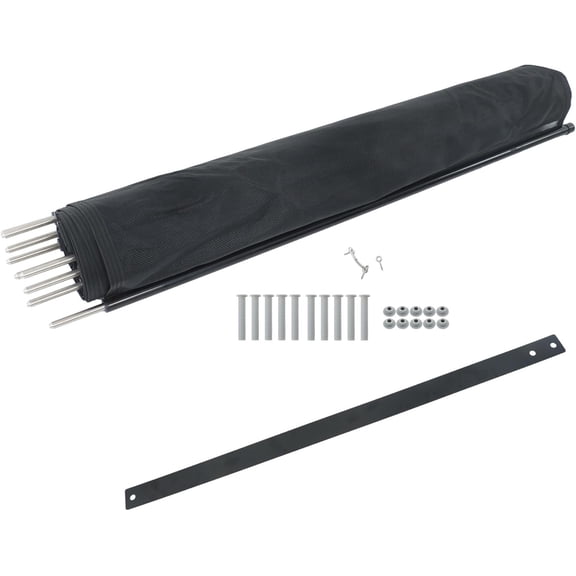 labwork 4ft * 24ft Above Ground Pool Safety Enclosure, Black Pool Barrier with Aluminium Support Tubes, for Pool Safety