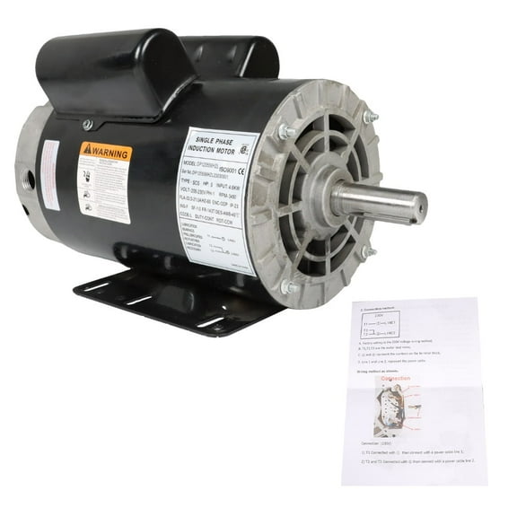 labwork 5 HP Compressor Duty Electric Motor 1 Phase 3450 RPM 56 Frame 230V